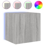 vidaXL Comodă TV de perete cu lumini LED, gri sonoma, 40,5x35x40 cm vidaXL Comodă TV de perete cu lumini LED, gri sonoma, 40,5x35x40 cm