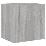 vidaXL Comodă TV de perete cu lumini LED, gri sonoma, 40,5x35x40 cm vidaXL Comodă TV de perete cu lumini LED, gri sonoma, 40,5x35x40 cm