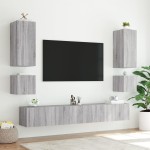 vidaXL Comodă TV de perete cu lumini LED, gri sonoma, 40,5x35x40 cm vidaXL Comodă TV de perete cu lumini LED, gri sonoma, 40,5x35x40 cm