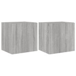 vidaXL Comode TV cu lumini LED, 2 buc., gri sonoma, 40,5x35x40 cm