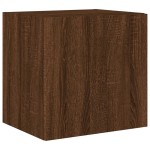 vidaXL Comodă TV de perete cu lumini LED, stejar maro, 40,5x35x40 cm vidaXL Comodă TV de perete cu lumini LED, stejar maro, 40,5x35x40 cm