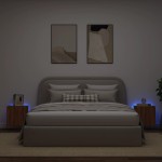 vidaXL Comodă TV de perete cu LED, 2 buc. stejar maro, 40,5x35x40 cm vidaXL Comodă TV de perete cu LED, 2 buc. stejar maro, 40,5x35x40 cm