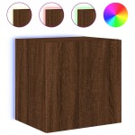 vidaXL Comodă TV de perete cu LED, 2 buc. stejar maro, 40,5x35x40 cm vidaXL Comodă TV de perete cu LED, 2 buc. stejar maro, 40,5x35x40 cm