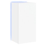 vidaXL Comodă TV de perete cu lumini LED, alb, 40,5x35x80 cm vidaXL Comodă TV de perete cu lumini LED, alb, 40,5x35x80 cm
