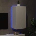 vidaXL Comodă TV de perete cu lumini LED, alb, 40,5x35x80 cm vidaXL Comodă TV de perete cu lumini LED, alb, 40,5x35x80 cm