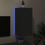 vidaXL Comodă TV de perete cu lumini LED, negru, 40,5x35x80 cm vidaXL Comodă TV de perete cu lumini LED, negru, 40,5x35x80 cm