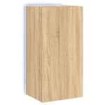 vidaXL Comodă TV de perete cu lumini LED, stejar sonoma, 40,5x35x80 cm vidaXL Comodă TV de perete cu lumini LED, stejar sonoma, 40,5x35x80 cm