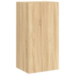 vidaXL Comodă TV de perete cu lumini LED, stejar sonoma, 40,5x35x80 cm vidaXL Comodă TV de perete cu lumini LED, stejar sonoma, 40,5x35x80 cm