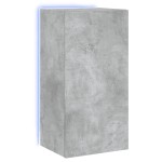 vidaXL Comodă TV de perete cu lumini LED, gri beton, 40,5x35x80 cm vidaXL Comodă TV de perete cu lumini LED, gri beton, 40,5x35x80 cm