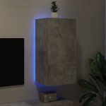 vidaXL Comodă TV de perete cu lumini LED, gri beton, 40,5x35x80 cm vidaXL Comodă TV de perete cu lumini LED, gri beton, 40,5x35x80 cm