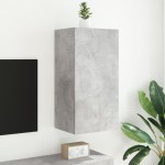 vidaXL Comodă TV de perete cu lumini LED, gri beton, 40,5x35x80 cm vidaXL Comodă TV de perete cu lumini LED, gri beton, 40,5x35x80 cm