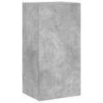 vidaXL Comodă TV de perete cu lumini LED, gri beton, 40,5x35x80 cm vidaXL Comodă TV de perete cu lumini LED, gri beton, 40,5x35x80 cm
