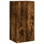 vidaXL Comodă TV de perete cu lumini LED, stejar fumuriu, 40,5x35x80cm vidaXL Comodă TV de perete cu lumini LED, stejar fumuriu, 40,5x35x80cm