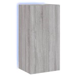 vidaXL Comodă TV de perete cu lumini LED, gri sonoma, 40,5x35x80 cm vidaXL Comodă TV de perete cu lumini LED, gri sonoma, 40,5x35x80 cm