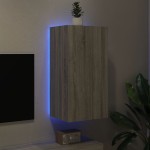 vidaXL Comodă TV de perete cu lumini LED, gri sonoma, 40,5x35x80 cm vidaXL Comodă TV de perete cu lumini LED, gri sonoma, 40,5x35x80 cm