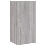 vidaXL Comodă TV de perete cu lumini LED, gri sonoma, 40,5x35x80 cm vidaXL Comodă TV de perete cu lumini LED, gri sonoma, 40,5x35x80 cm