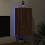 vidaXL Comodă TV de perete cu lumini LED, stejar maro, 40,5x35x80 cm vidaXL Comodă TV de perete cu lumini LED, stejar maro, 40,5x35x80 cm