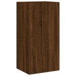vidaXL Comodă TV de perete cu lumini LED, stejar maro, 40,5x35x80 cm vidaXL Comodă TV de perete cu lumini LED, stejar maro, 40,5x35x80 cm