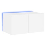 vidaXL Comodă TV de perete cu lumini LED, alb, 60x35x31 cm vidaXL Comodă TV de perete cu lumini LED, alb, 60x35x31 cm