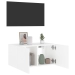 vidaXL Comodă TV de perete cu lumini LED, alb, 60x35x31 cm vidaXL Comodă TV de perete cu lumini LED, alb, 60x35x31 cm