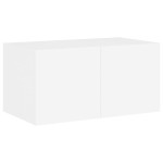 vidaXL Comodă TV de perete cu lumini LED, alb, 60x35x31 cm vidaXL Comodă TV de perete cu lumini LED, alb, 60x35x31 cm