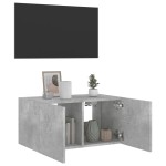 vidaXL Comodă TV de perete cu lumini LED, gri beton, 60x35x31 cm vidaXL Comodă TV de perete cu lumini LED, gri beton, 60x35x31 cm
