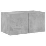 vidaXL Comodă TV de perete cu lumini LED, gri beton, 60x35x31 cm vidaXL Comodă TV de perete cu lumini LED, gri beton, 60x35x31 cm