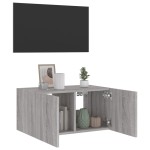 vidaXL Comodă TV de perete cu lumini LED, gri sonoma, 60x35x31 cm vidaXL Comodă TV de perete cu lumini LED, gri sonoma, 60x35x31 cm