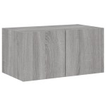 vidaXL Comodă TV de perete cu lumini LED, gri sonoma, 60x35x31 cm vidaXL Comodă TV de perete cu lumini LED, gri sonoma, 60x35x31 cm
