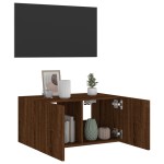 vidaXL Comodă TV de perete cu lumini LED, stejar maro, 60x35x31 cm vidaXL Comodă TV de perete cu lumini LED, stejar maro, 60x35x31 cm