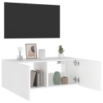 vidaXL Comodă TV de perete cu lumini LED, alb, 80x35x31 cm vidaXL Comodă TV de perete cu lumini LED, alb, 80x35x31 cm