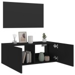 vidaXL Comodă TV de perete cu lumini LED, negru, 80x35x31 cm vidaXL Comodă TV de perete cu lumini LED, negru, 80x35x31 cm