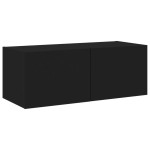 vidaXL Comodă TV de perete cu lumini LED, negru, 80x35x31 cm vidaXL Comodă TV de perete cu lumini LED, negru, 80x35x31 cm