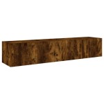 vidaXL Comodă TV de perete cu LED, 2 buc. stejar fumuriu, 80x35x31 cm vidaXL Comodă TV de perete cu LED, 2 buc. stejar fumuriu, 80x35x31 cm