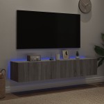 vidaXL Comodă TV de perete cu LED, 2 buc, gri sonoma, 80x35x31 cm vidaXL Comodă TV de perete cu LED, 2 buc, gri sonoma, 80x35x31 cm