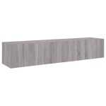 vidaXL Comodă TV de perete cu LED, 2 buc, gri sonoma, 80x35x31 cm vidaXL Comodă TV de perete cu LED, 2 buc, gri sonoma, 80x35x31 cm