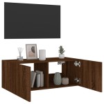 vidaXL Comodă TV de perete cu lumini LED, stejar maro, 80x35x31 cm vidaXL Comodă TV de perete cu lumini LED, stejar maro, 80x35x31 cm