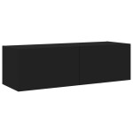 vidaXL Comodă TV de perete cu lumini LED, negru, 100x35x31 cm vidaXL Comodă TV de perete cu lumini LED, negru, 100x35x31 cm