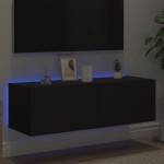 vidaXL Comodă TV de perete cu lumini LED, negru, 100x35x31 cm vidaXL Comodă TV de perete cu lumini LED, negru, 100x35x31 cm