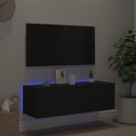 vidaXL Comodă TV de perete cu lumini LED, negru, 100x35x31 cm vidaXL Comodă TV de perete cu lumini LED, negru, 100x35x31 cm