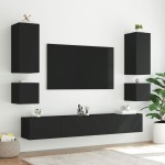 vidaXL Comodă TV de perete cu lumini LED, negru, 100x35x31 cm vidaXL Comodă TV de perete cu lumini LED, negru, 100x35x31 cm