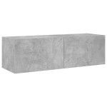 vidaXL Comodă TV de perete cu lumini LED, gri beton, 100x35x31 cm vidaXL Comodă TV de perete cu lumini LED, gri beton, 100x35x31 cm