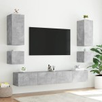 vidaXL Comodă TV de perete cu lumini LED, gri beton, 100x35x31 cm vidaXL Comodă TV de perete cu lumini LED, gri beton, 100x35x31 cm