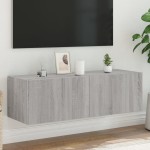 vidaXL Comodă TV de perete cu lumini LED, gri sonoma, 100x35x31 cm vidaXL Comodă TV de perete cu lumini LED, gri sonoma, 100x35x31 cm