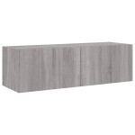 vidaXL Comodă TV de perete cu lumini LED, gri sonoma, 100x35x31 cm vidaXL Comodă TV de perete cu lumini LED, gri sonoma, 100x35x31 cm