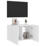 vidaXL Comodă TV de perete cu lumini LED, alb, 60x35x41 cm vidaXL Comodă TV de perete cu lumini LED, alb, 60x35x41 cm