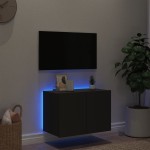 vidaXL Comodă TV de perete cu lumini LED, negru, 60x35x41 cm vidaXL Comodă TV de perete cu lumini LED, negru, 60x35x41 cm