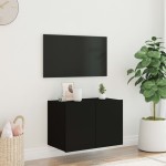 vidaXL Comodă TV de perete cu lumini LED, negru, 60x35x41 cm vidaXL Comodă TV de perete cu lumini LED, negru, 60x35x41 cm