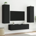 vidaXL Comodă TV de perete cu lumini LED, negru, 60x35x41 cm vidaXL Comodă TV de perete cu lumini LED, negru, 60x35x41 cm