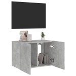 vidaXL Comodă TV de perete cu lumini LED, gri beton, 60x35x41 cm vidaXL Comodă TV de perete cu lumini LED, gri beton, 60x35x41 cm